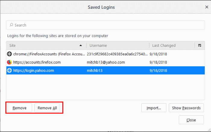 clear saved passwords chrome for mac